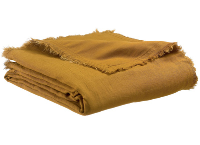 Plaid en lin bronze 130 x 180 cm LINEN