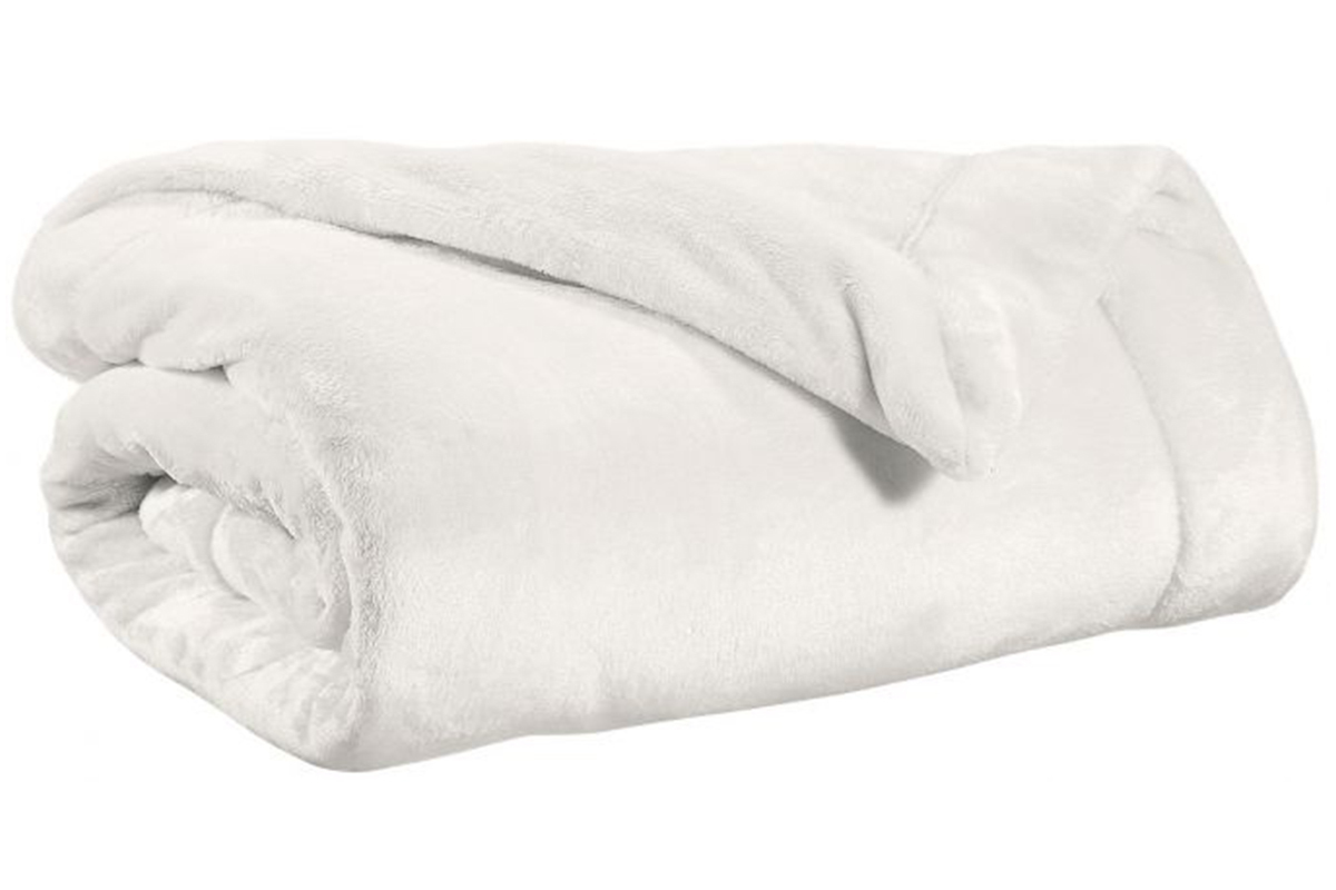 Plaid en polyester blanc 150 x 200 cm FERO