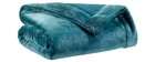 Plaid en polyester bleu canard 150 x 200 cm FERO