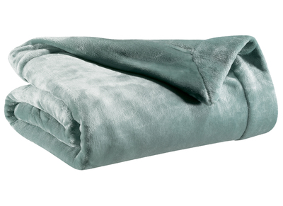 Plaid en polyester bleu gris&eacute; 150 x 200 cm FERO