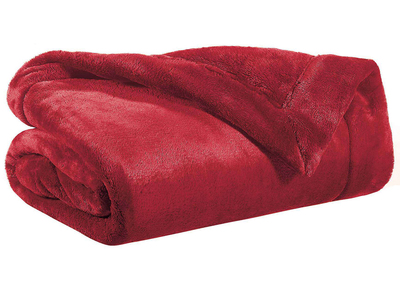 Plaid en polyester rouge 150 x 200 cm FERO