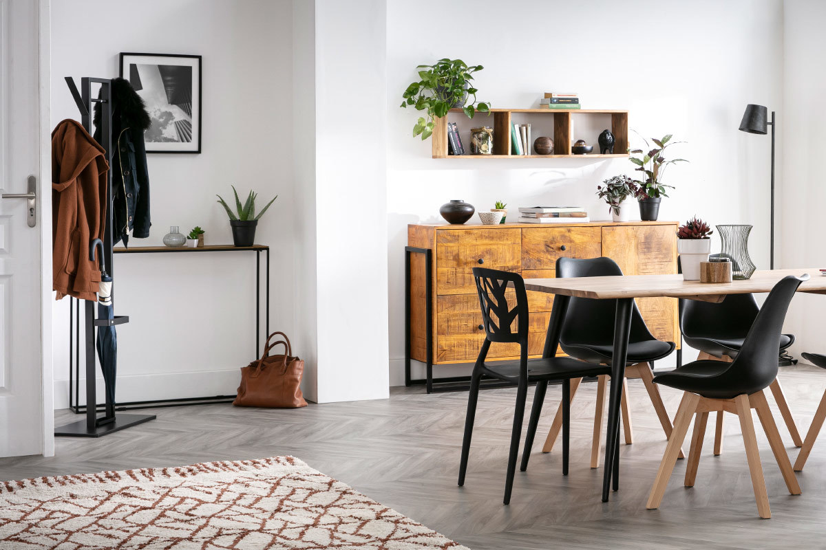 Portemanteau en m�tal laqu� noir COTTY