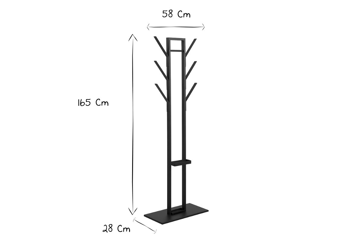 Portemanteau en m�tal laqu� noir COTTY