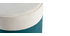 Pouf design bicolore en velours blanc crème et bleu paon D40 cm DAISY