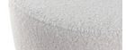 Pouf design tissu effet laine bouclée écru D70 MERIBEL