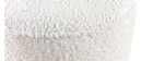 Pouf design tissu effet laine bouclée écru MERIBEL