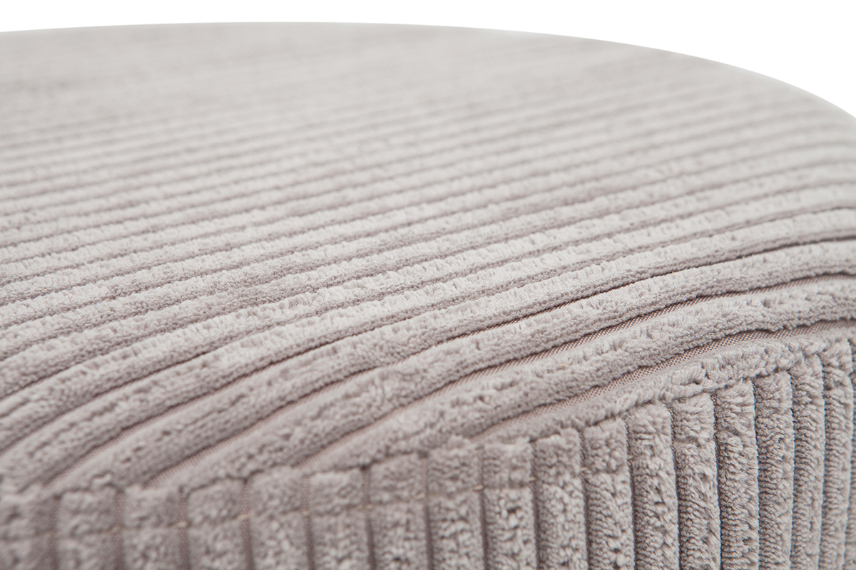Pouf en velours c�tel� gris D40 cm DUROY