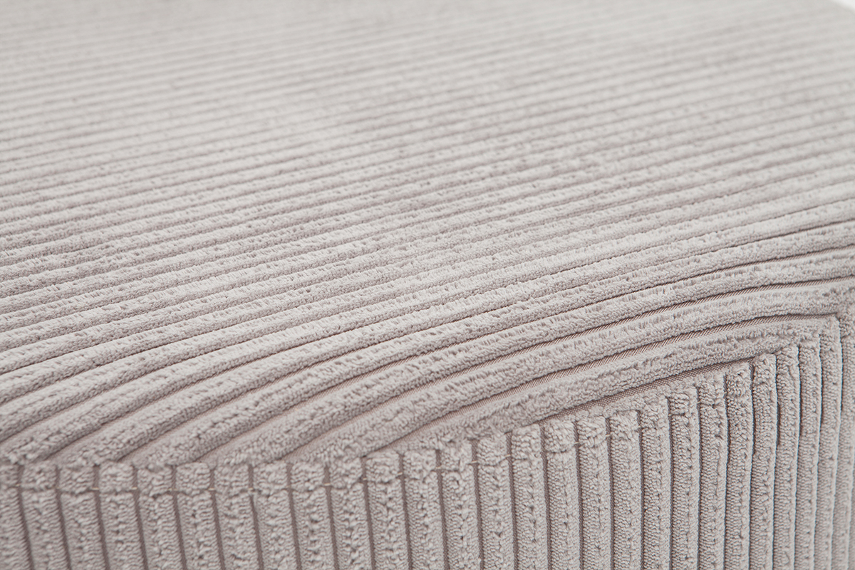 Pouf en velours c�tel� gris D60 cm DUROY