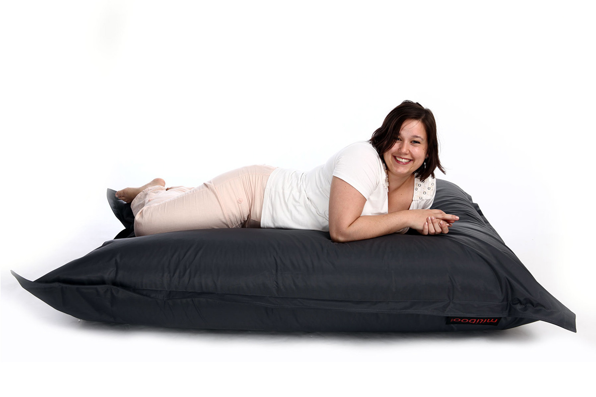 Pouf g�ant design polyester gris BIG MILIBAG