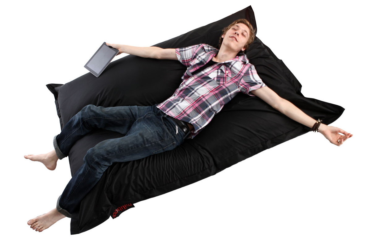 Pouf gant design polyester noir BIG MILIBAG