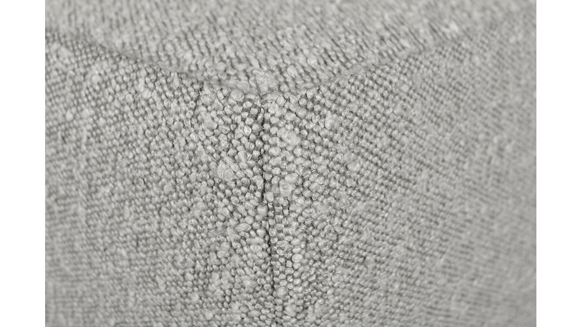 Pouf module de canapé en tissu effet laine bouclée taupe MORRIS