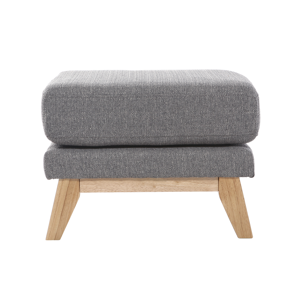 Pouf repose-pieds déhoussable scandinave en tissu gris clair et bois clair OSLO Pouf repose-pieds déhoussable scandinave en tissu gris clair et bois clair OSLO