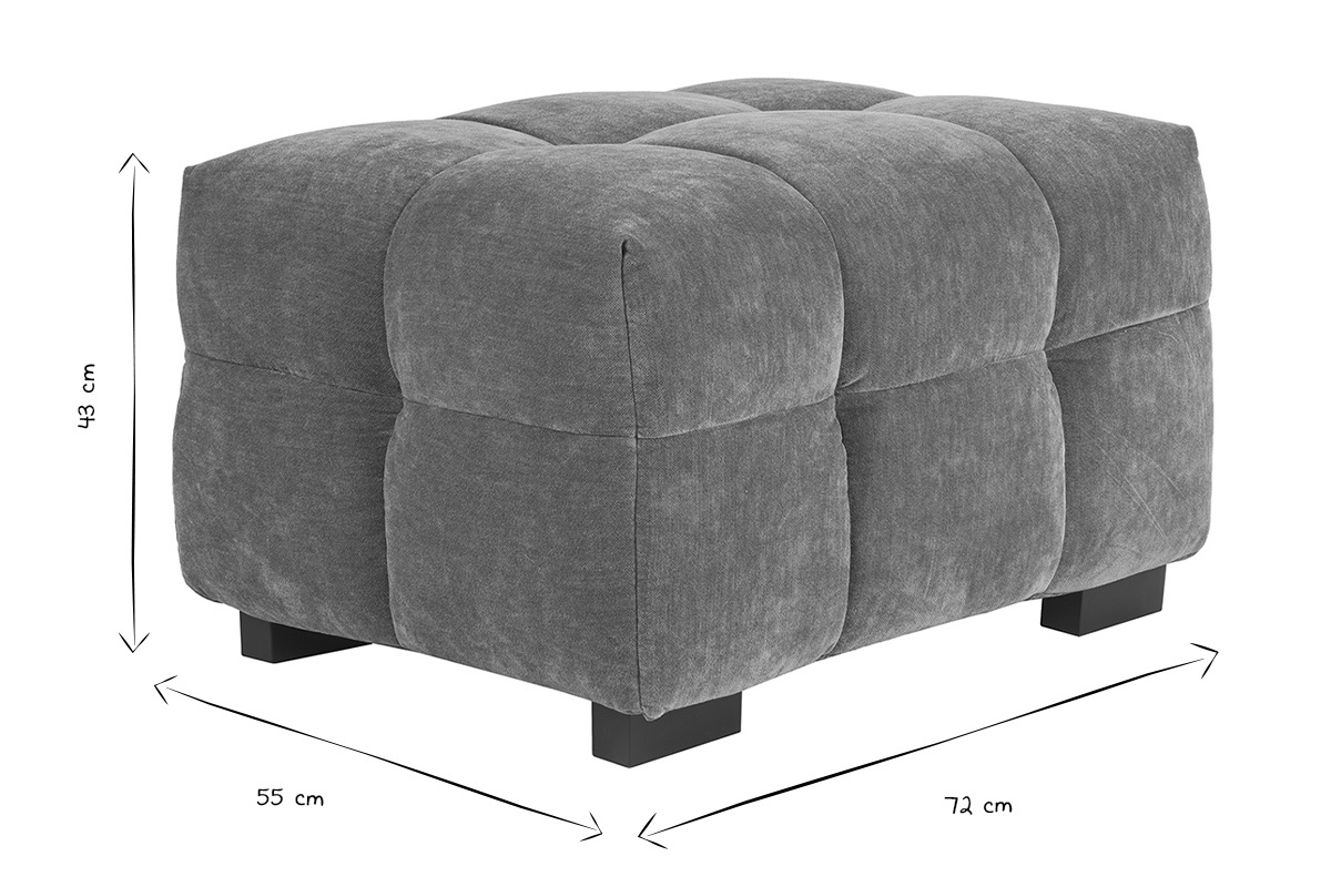 Pouf repose-pieds design en tissu effet velours terre br�l�e CORTO