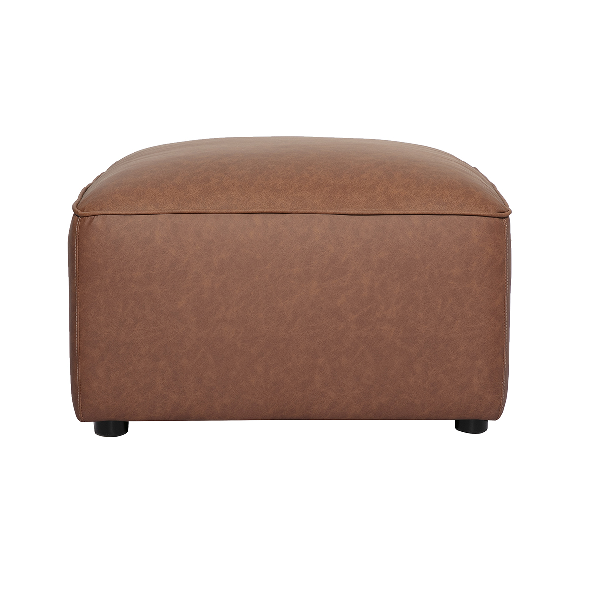 Pouf repose pieds en cuir marron FERGUS Pouf repose pieds en cuir marron FERGUS