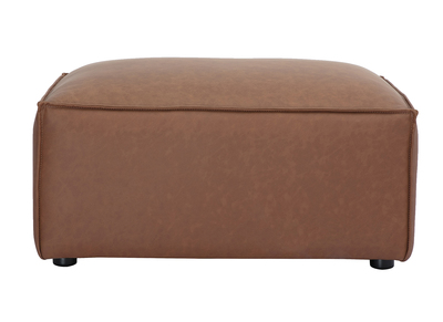 Pouf repose pieds en cuir marron SPLIT