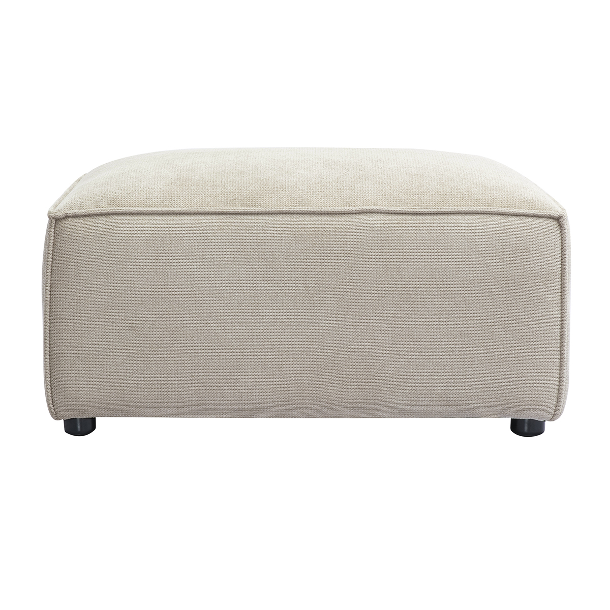 Pouf repose pieds en tissu chenille beige SPLIT Pouf repose pieds en tissu chenille beige SPLIT
