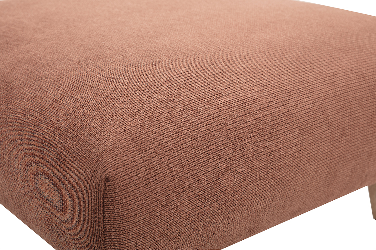 Zoom sur le tissu chenille terre br�l�e du pouf BASTILLE.