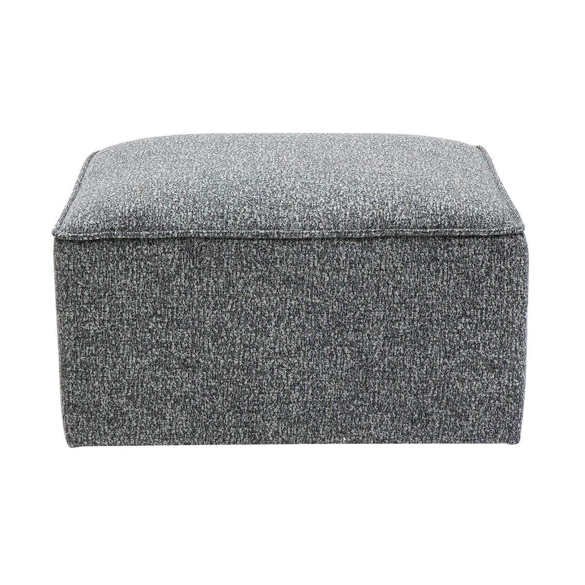 Pouf repose pieds en tissu chiné gris foncé KERRY Pouf repose pieds en tissu chiné gris foncé KERRY