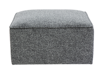 Pouf repose pieds en tissu chiné gris foncé KERRY