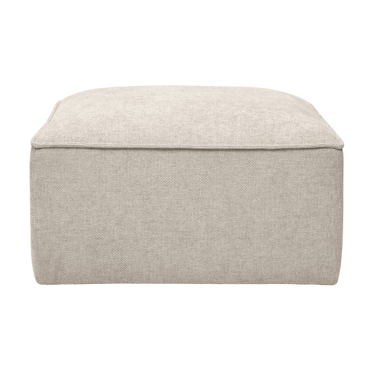 Pouf repose pieds en tissu effet velours texturé beige KERRY Pouf repose pieds en tissu effet velours texturé beige KERRY