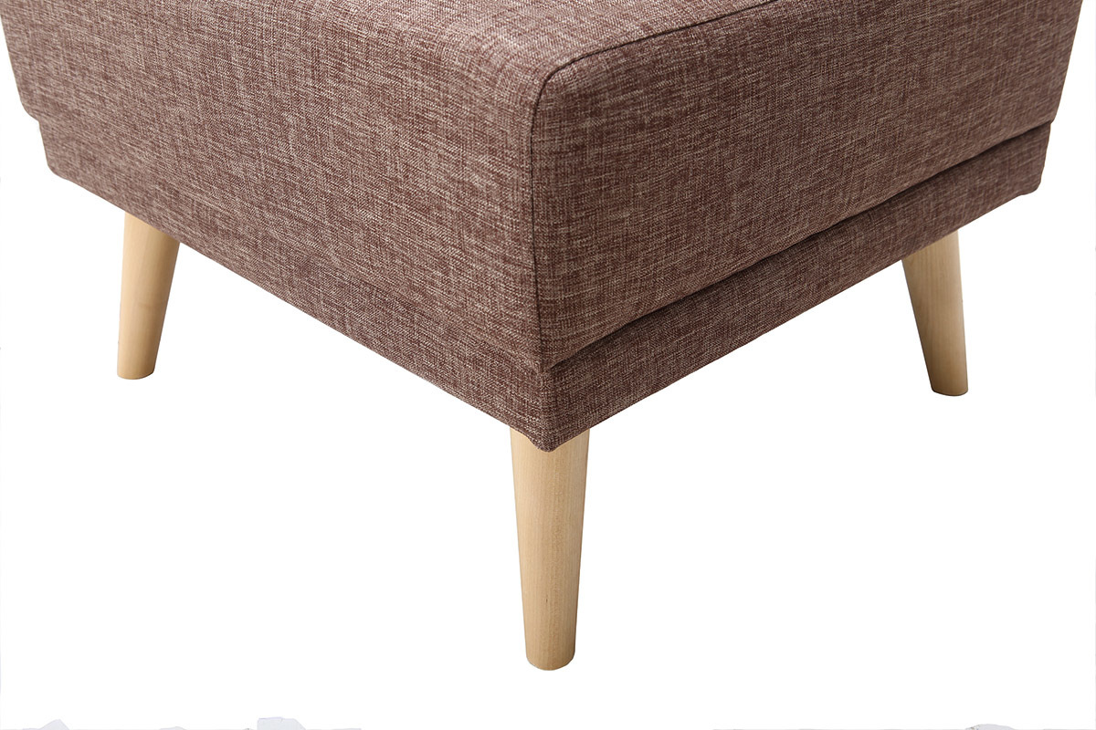 Pouf / repose pieds tissu camel ULLA