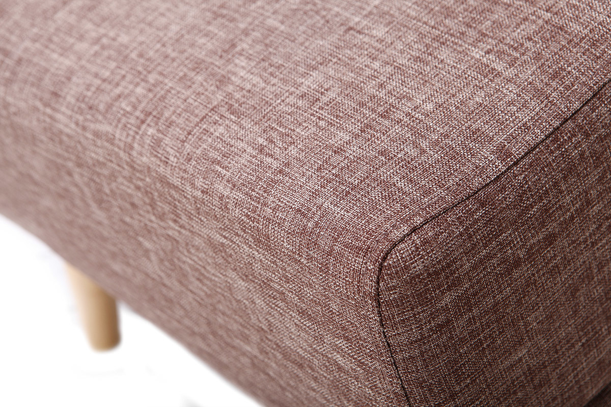 Pouf / repose pieds tissu camel ULLA