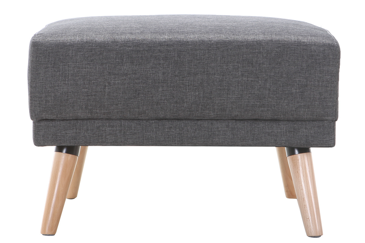 Pouf / repose pieds tissu gris fonc� ULLA