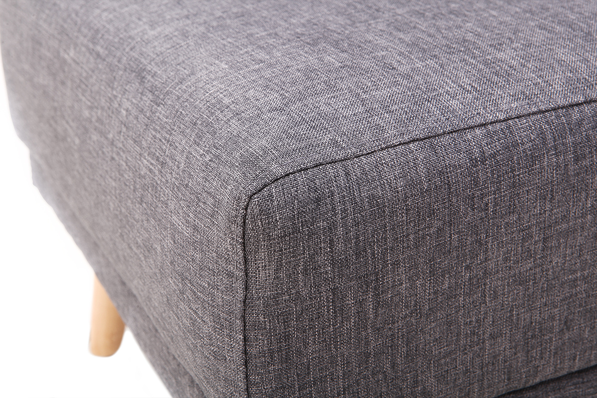 Pouf / repose pieds tissu gris fonc� ULLA