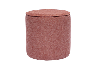 Pouf rond en tissu effet velours texturé terracotta D40 cm PAUL