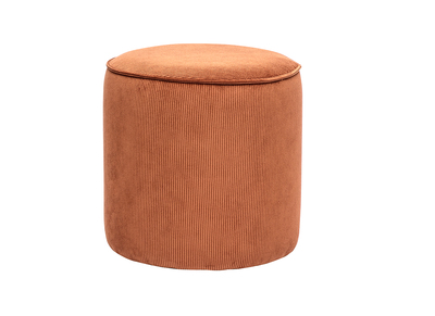 Pouf rond en velours côtelé terre brûlée D40 cm PAUL
