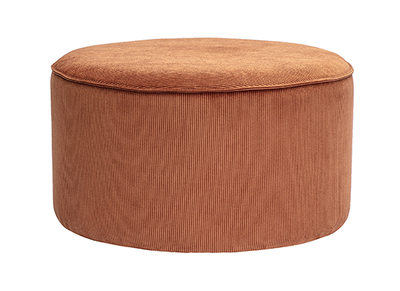 Pouf rond en velours côtelé terre brûlée D70 cm PAUL