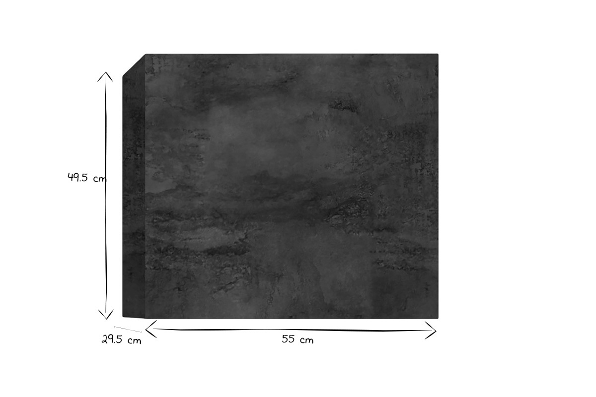 Rangement mural ferm� carr� finition m�tal gris fonc� L55 cm ETERNEL