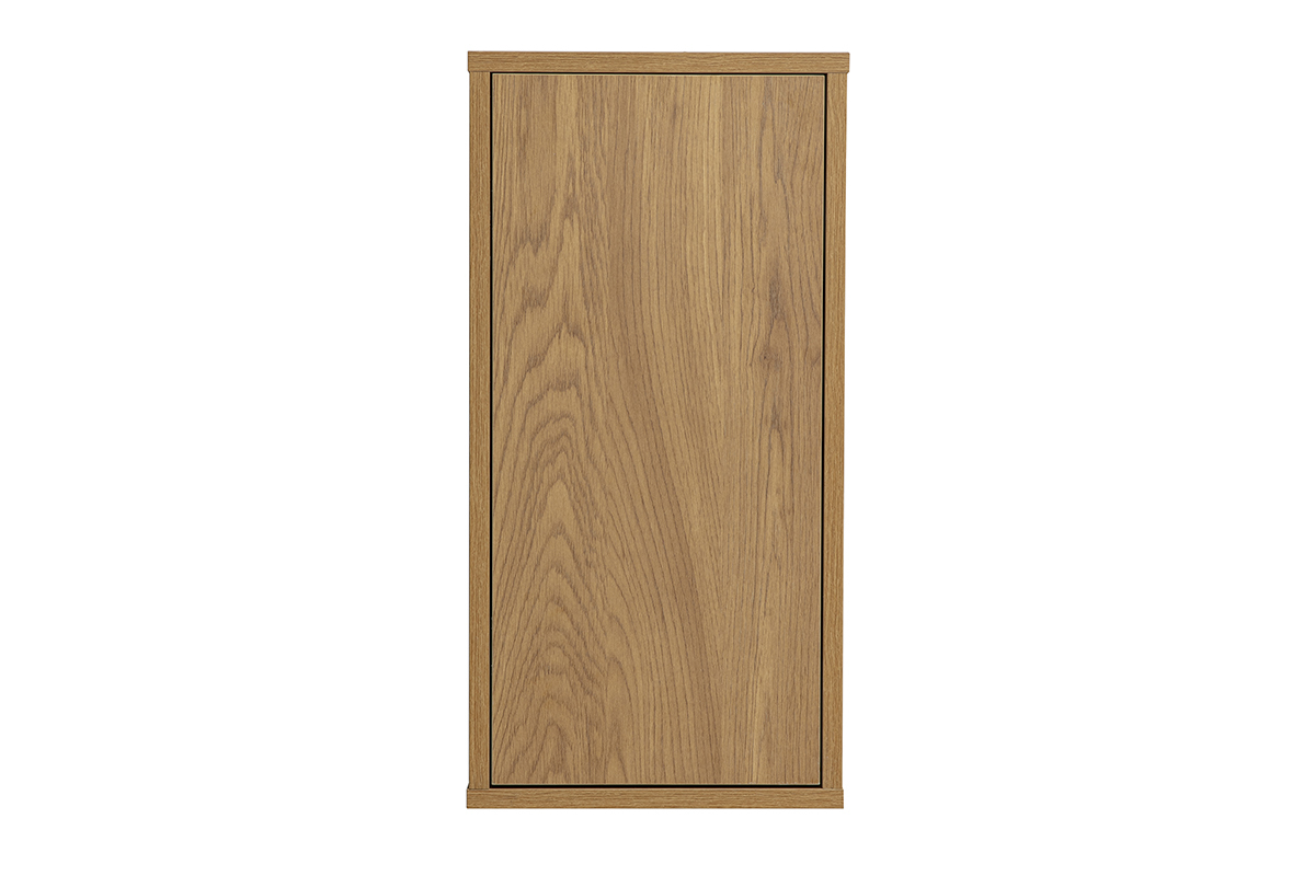 Rangement mural en bois clair ch�ne, vue de face, finition lisse et soign�e.