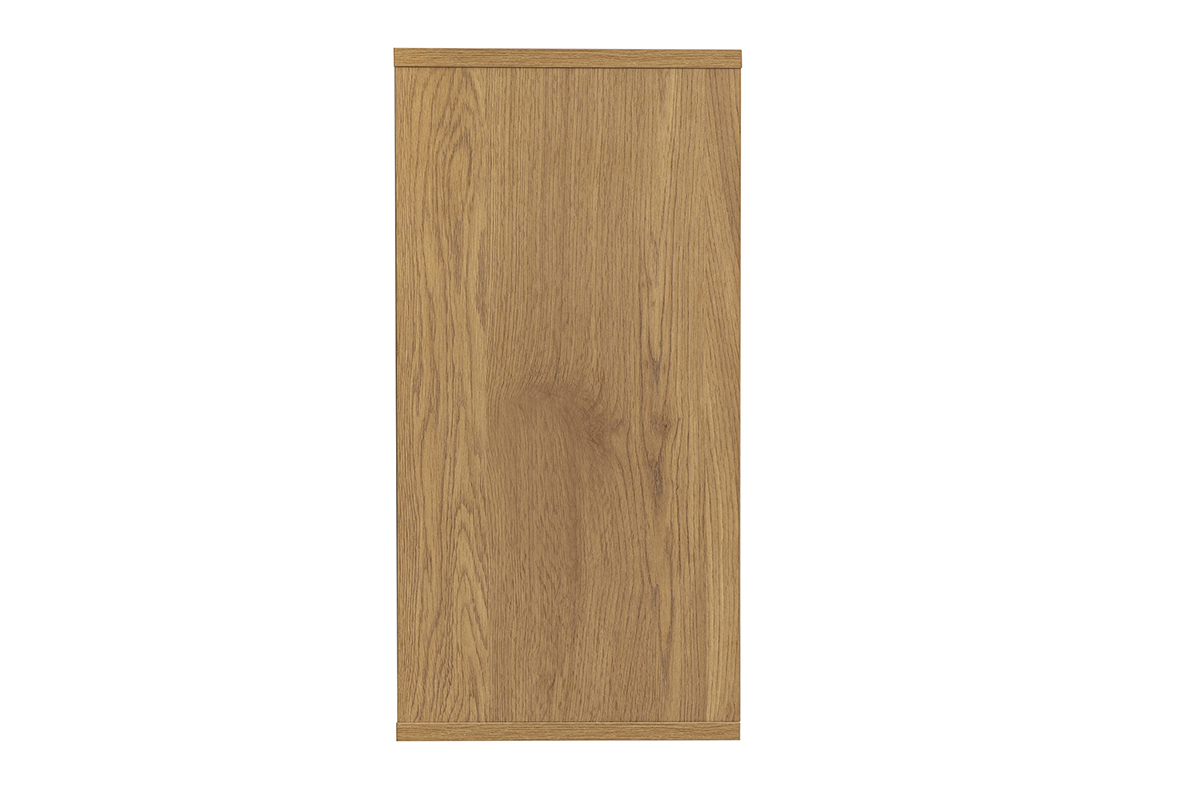 Rangement mural finition bois clair ch�ne, vue de profil, format vertical de L30 cm.