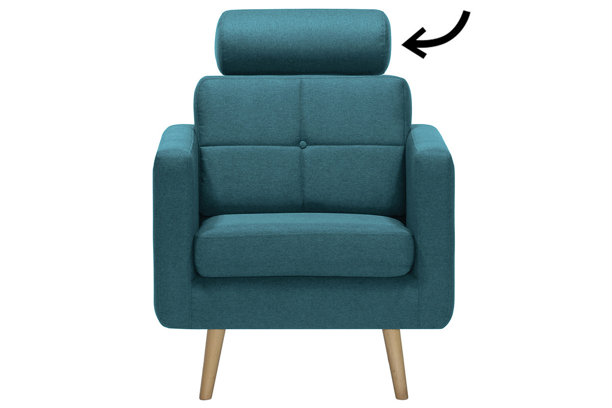 Repose-tte amovible en tissu bleu canard ELFE