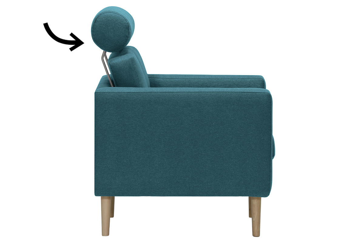 Repose-tte amovible en tissu bleu canard ELFE