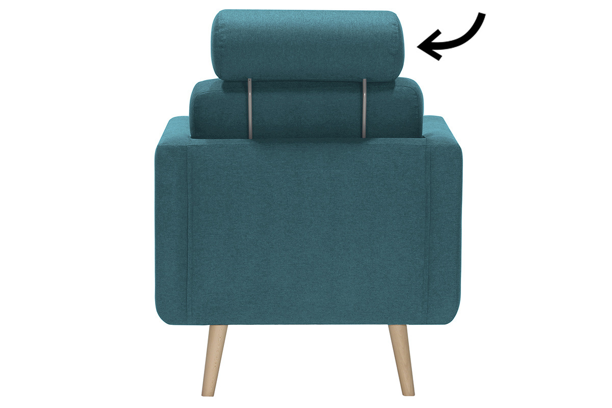 Repose-tte amovible en tissu bleu canard ELFE