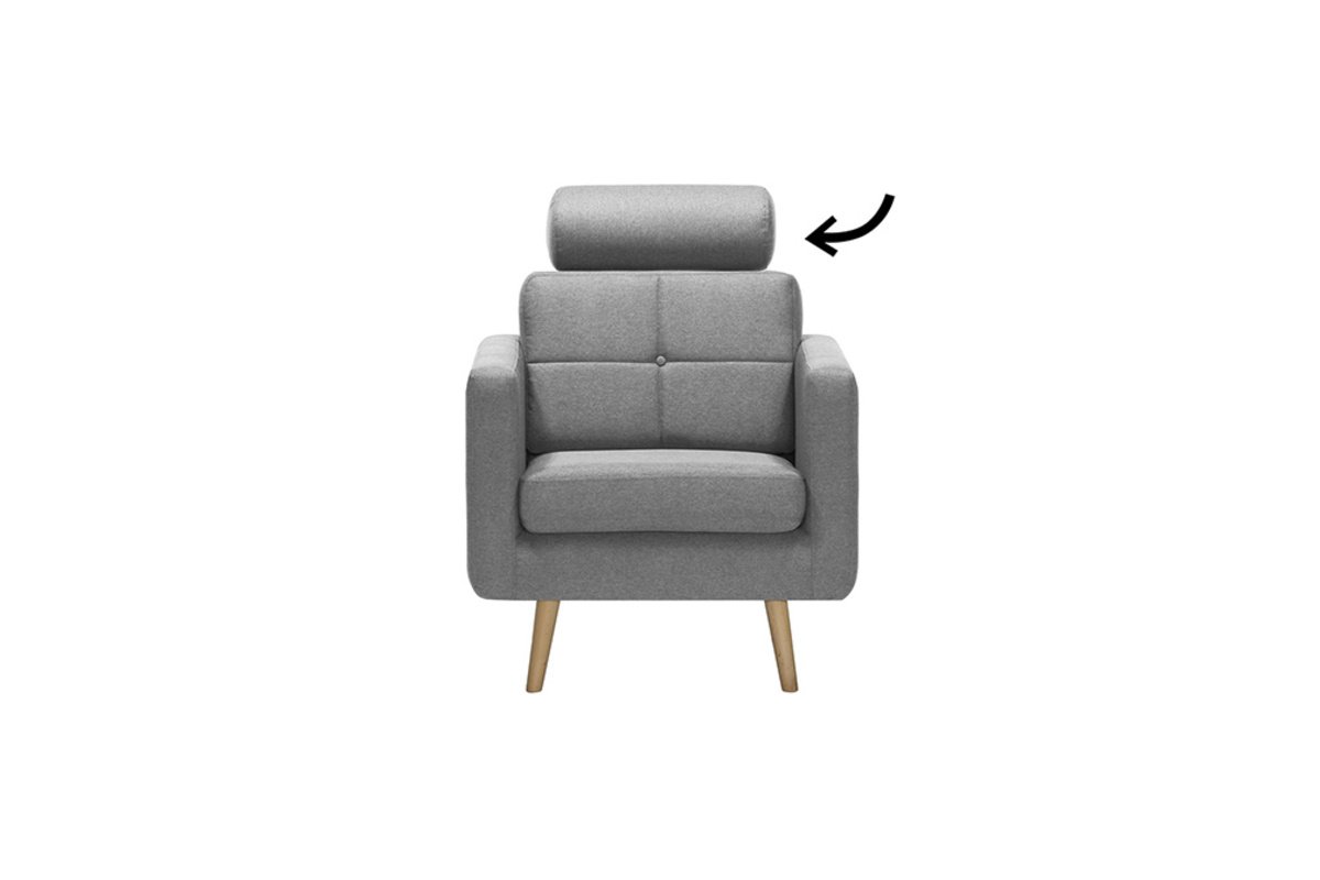 Repose-tte amovible en tissu gris clair ELFE