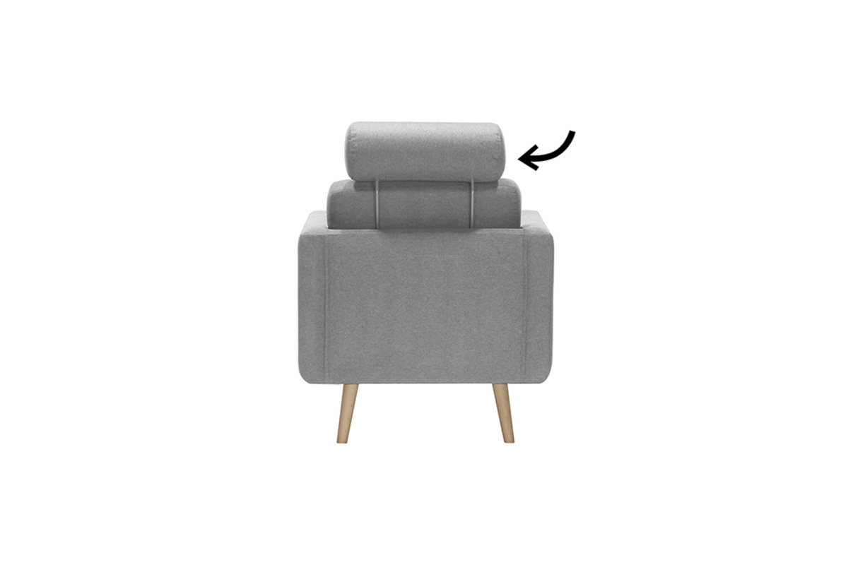 Repose-tte amovible en tissu gris clair ELFE