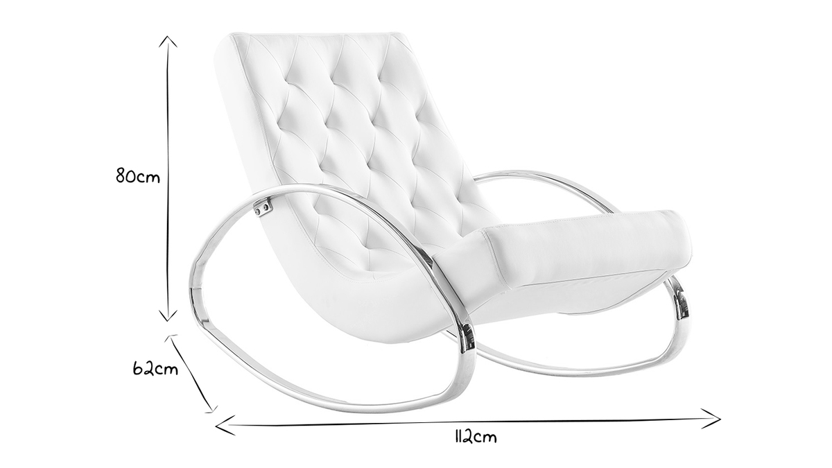 Rocking chair design blanc CHESTY