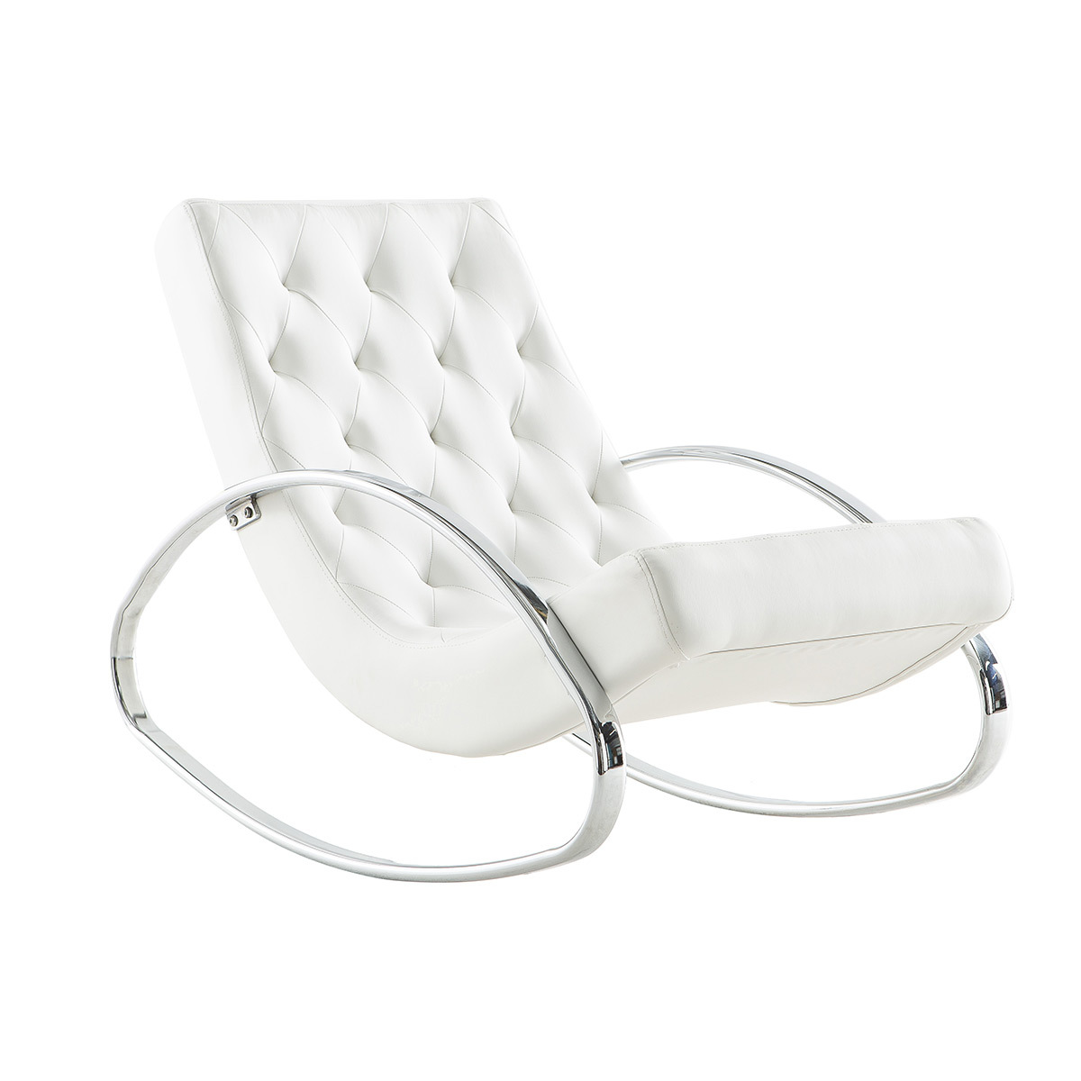 Rocking chair design blanc CHESTY vue1