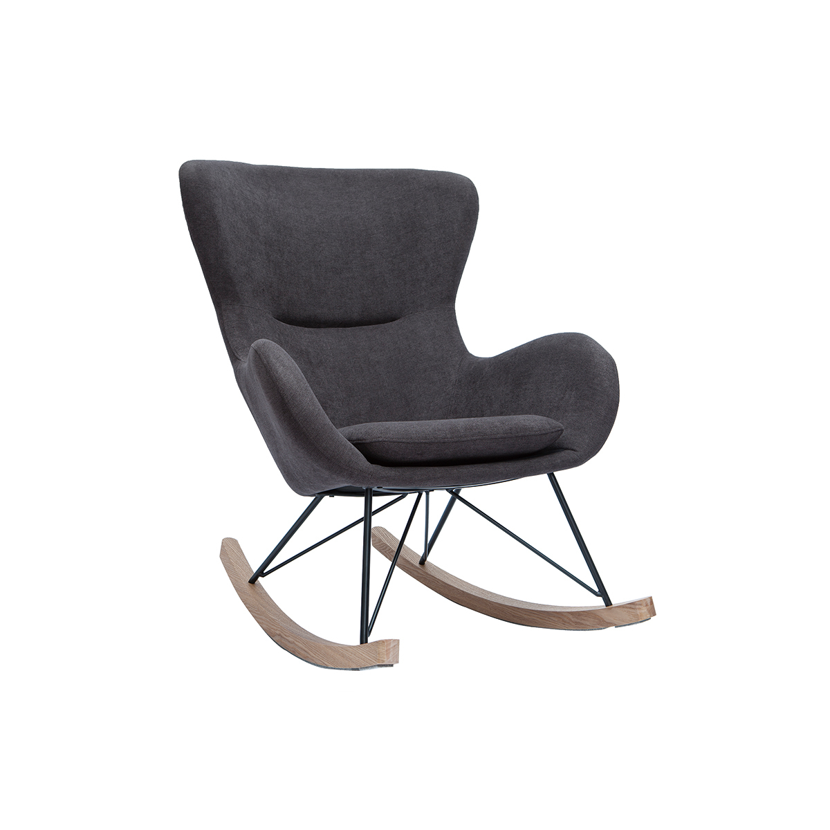Rocking chair design effet velours gris ESKUA vue1