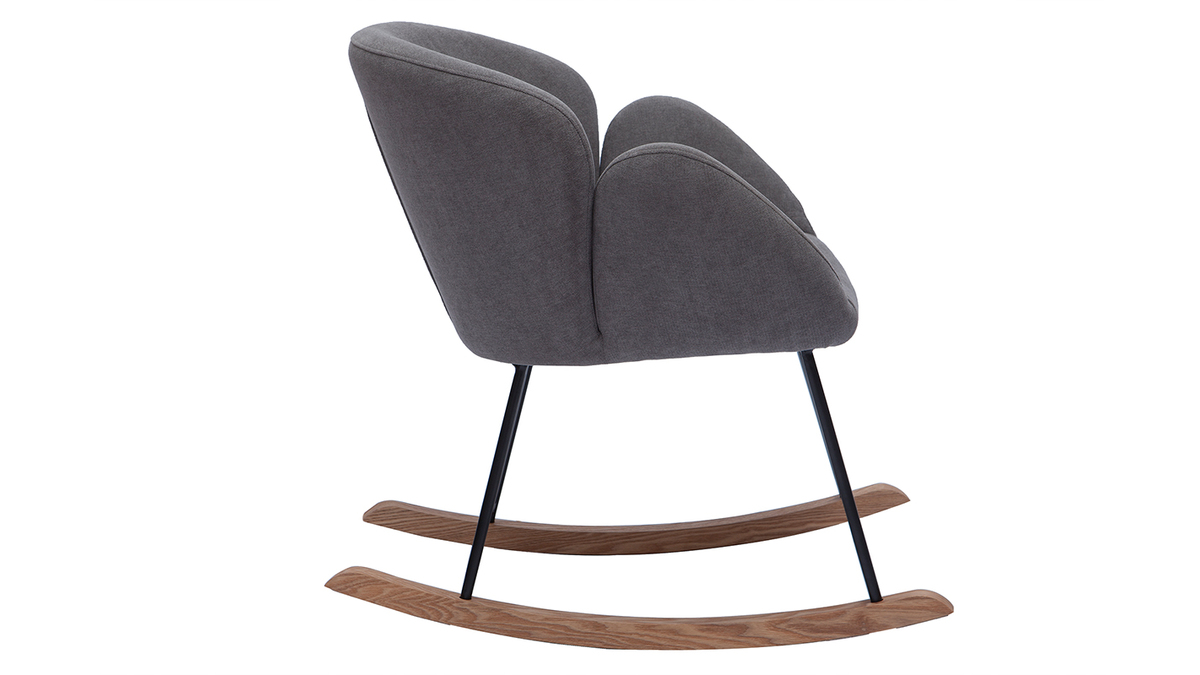 Rocking chair design effet velours gris RHAPSODY