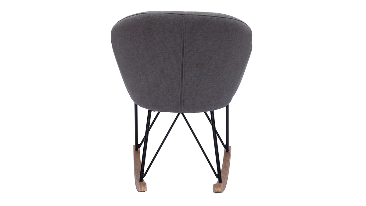 Rocking chair design effet velours gris RHAPSODY