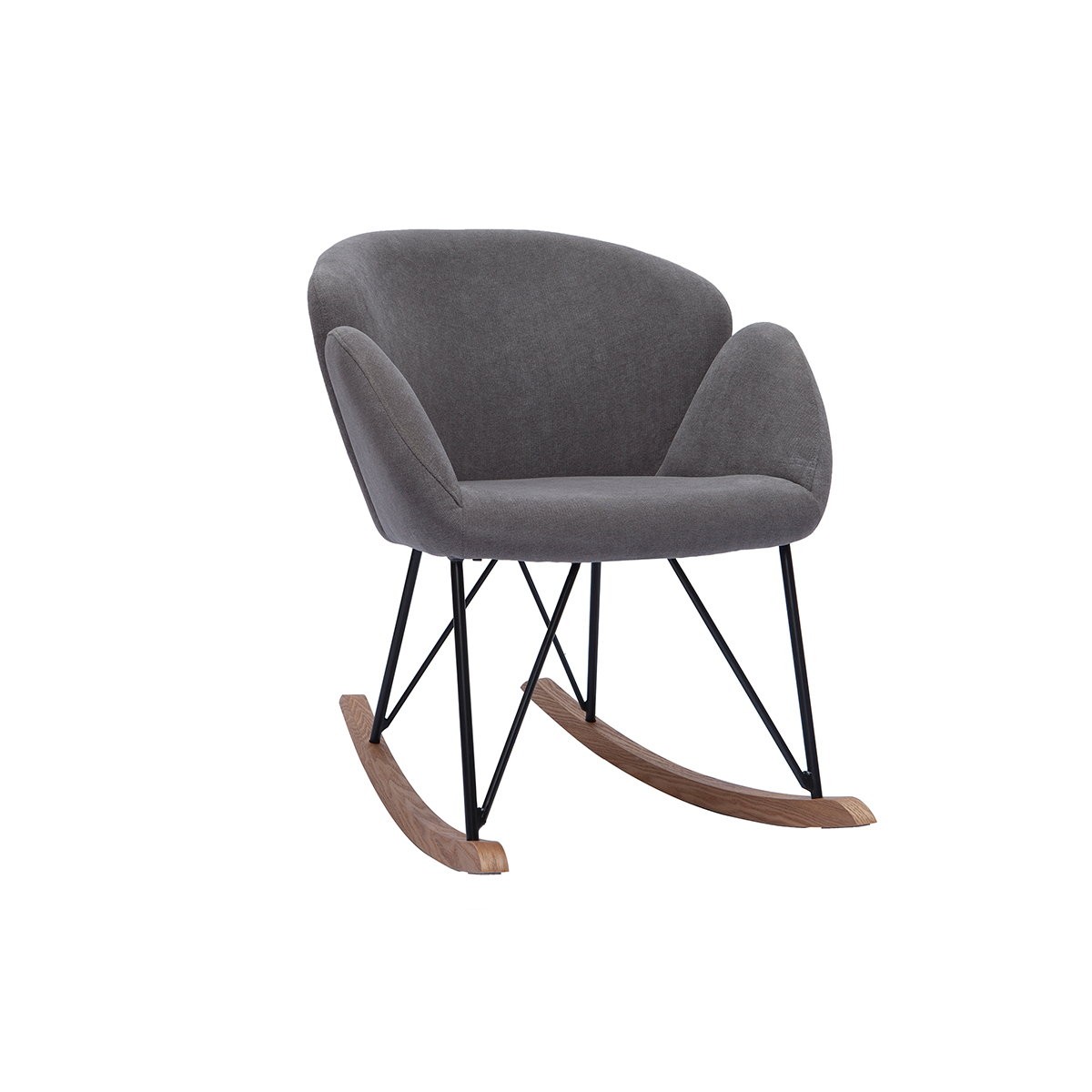 Rocking chair design effet velours gris RHAPSODY vue1