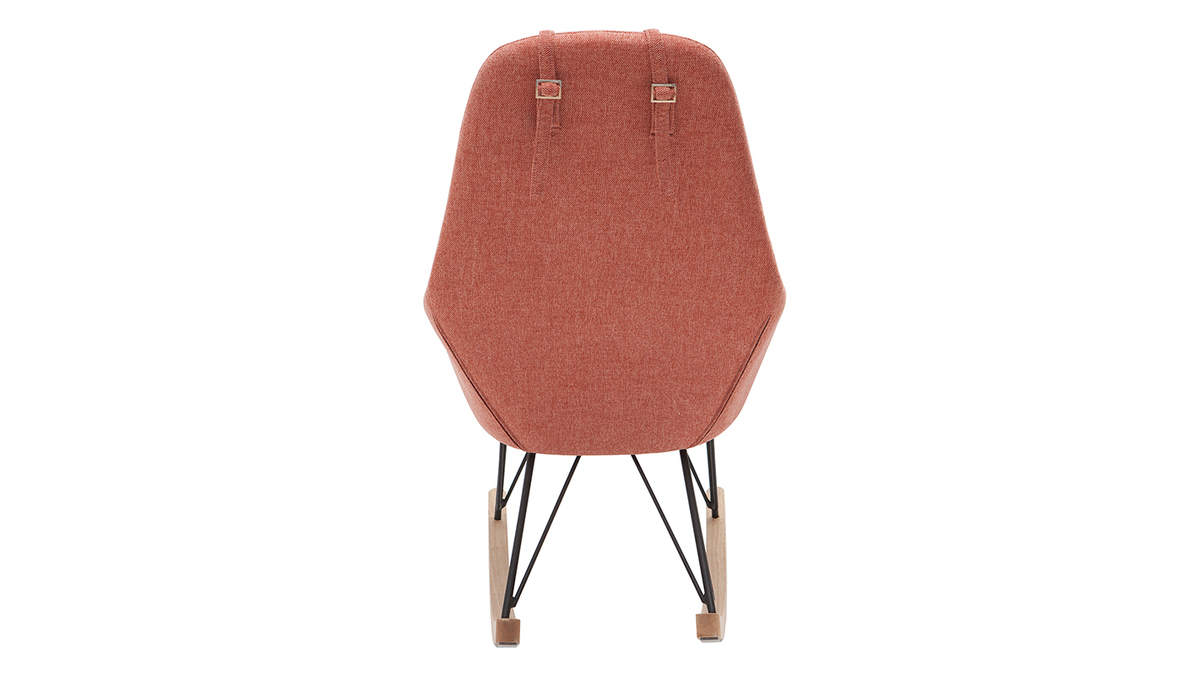 Rocking chair design effet velours texturé terracotta JHENE