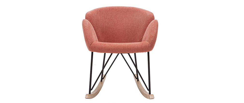 Rocking chair design effet velours texturé terracotta RHAPSODY