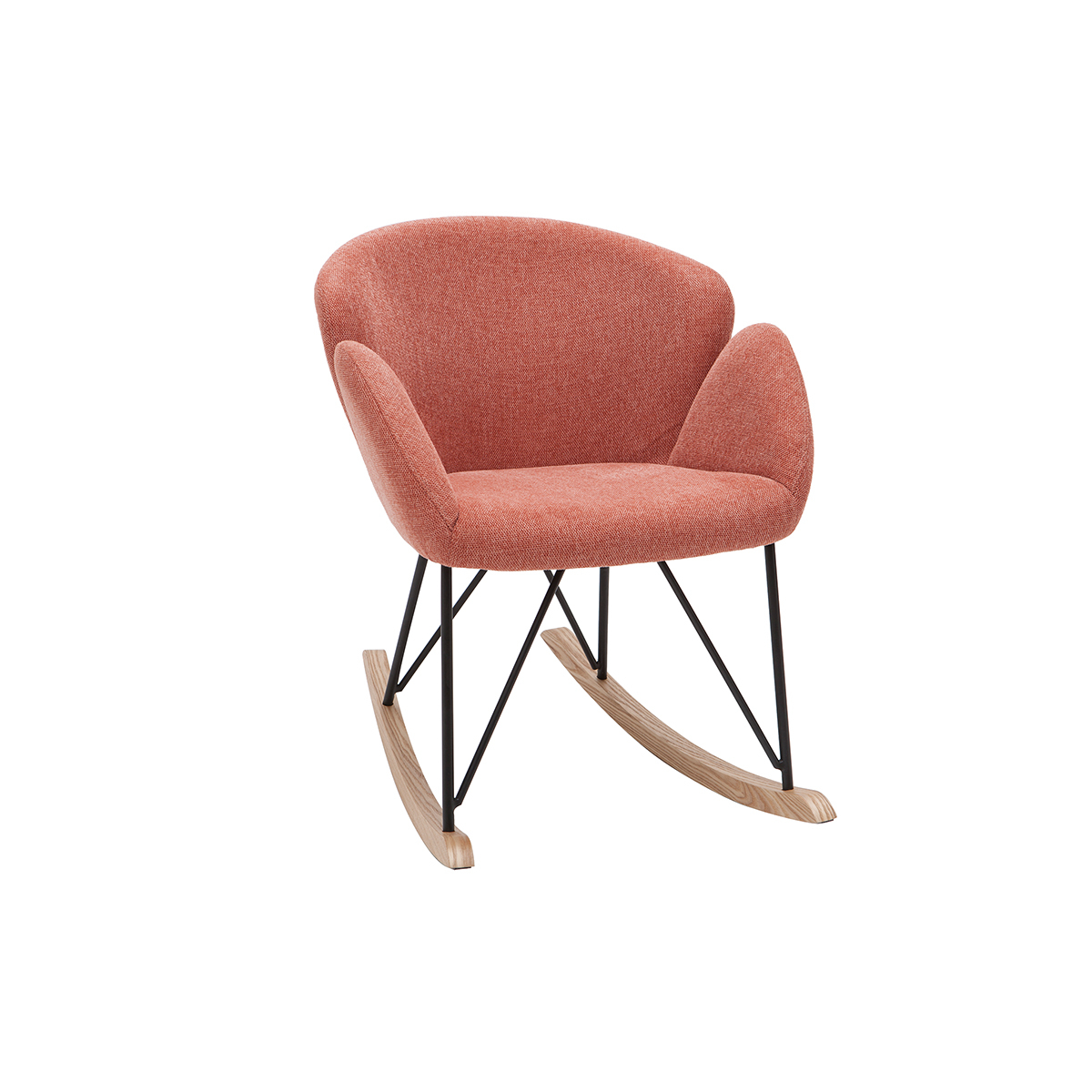 Rocking chair design effet velours texturé terracotta RHAPSODY vue1
