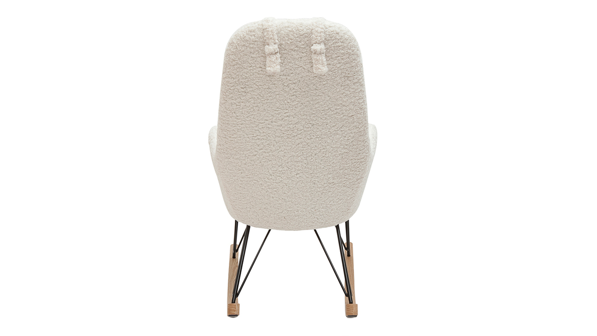 Rocking chair design en tissu effet peau de mouton MANIA