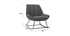 Rocking chair design en tissu effet velours gris foncé BILLIE